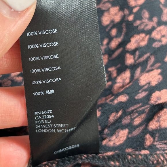 Anthropologie Nichola Peplum Blouse Black Pink Dark Floral Whimsy Boho Fairy - Picture 11 of 12